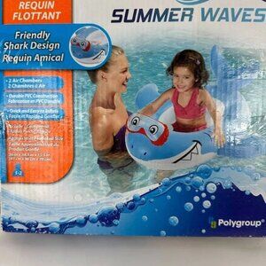 Summer Waves Kids Inflatable Shark Float – NIB  – 36" x 38.5" x 15.5" -